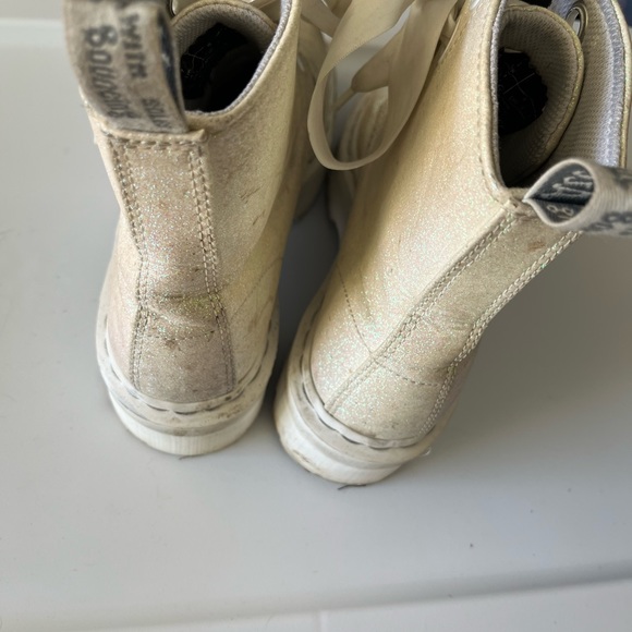 Dr. Martens Shoes Dr Martins Molly Glitter White Iridescent Lace Up